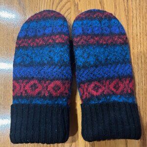 Felted Wool Mittens handcrafted from Repurposed Sweaters - Alpaca Multi Color